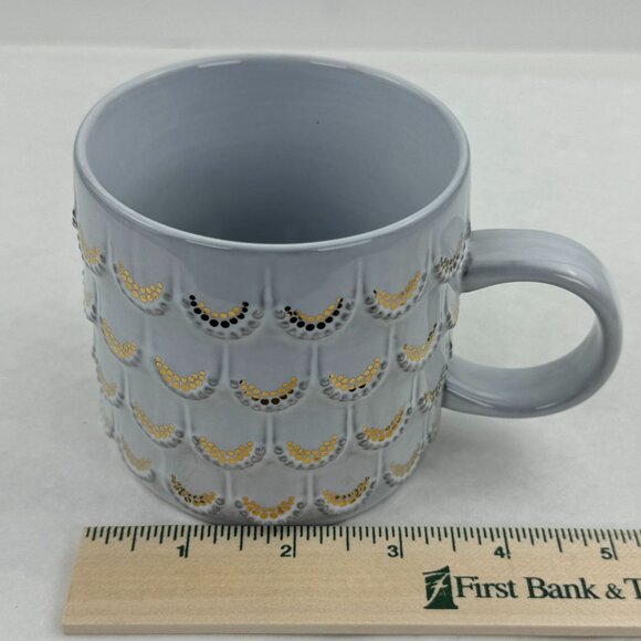 Starbucks 2016 Anniversary Coffee Mug Gray Gold Mermaid Scales Scallops 10 Fl Oz - Picture 8 of 9
